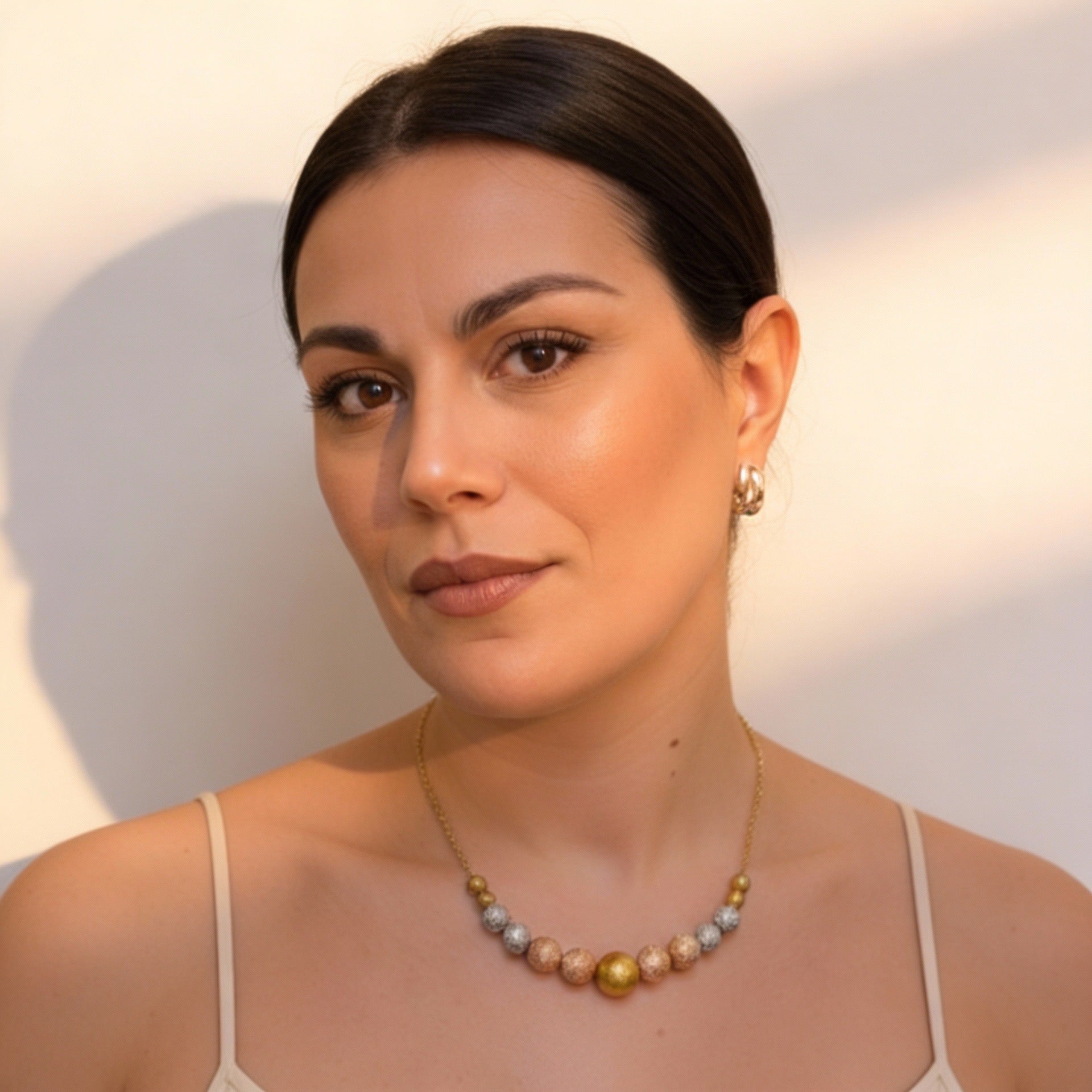 COLLANA IN ACCIAIO SATINATO “PALLOTTOLA”