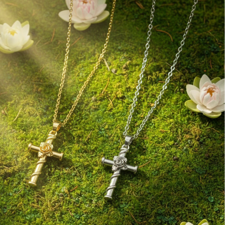 COLLANA CUORE DI ROSA