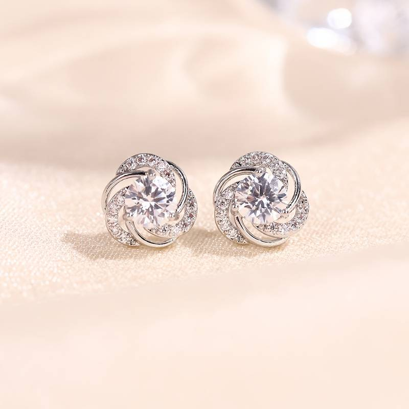 ORECCHINI TRILUCE ,ARGENTO 925