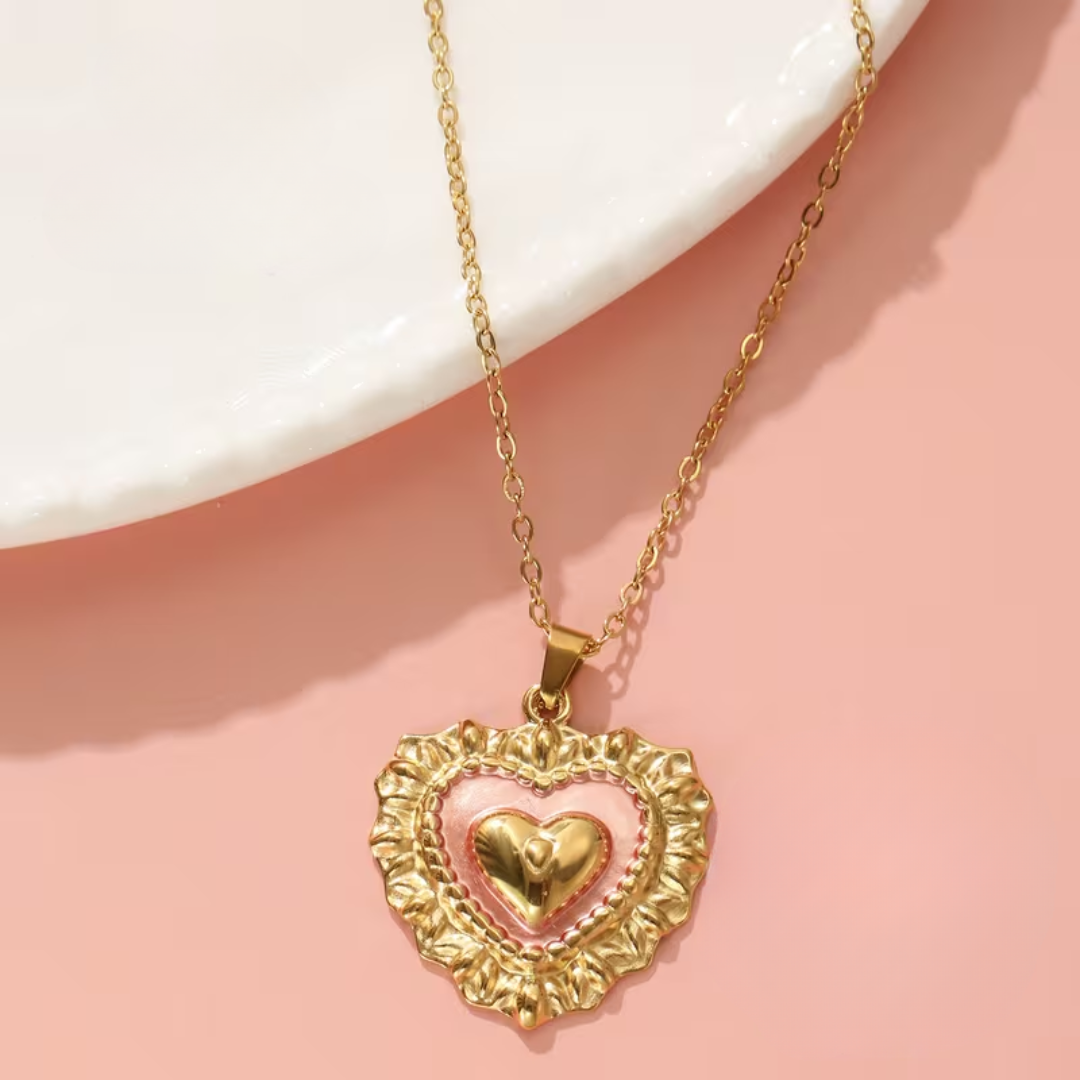 COLLANA CUORE ROSATO