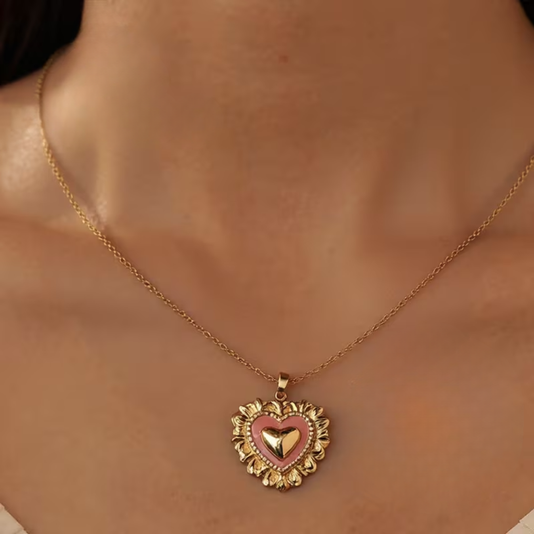 COLLANA CUORE ROSATO