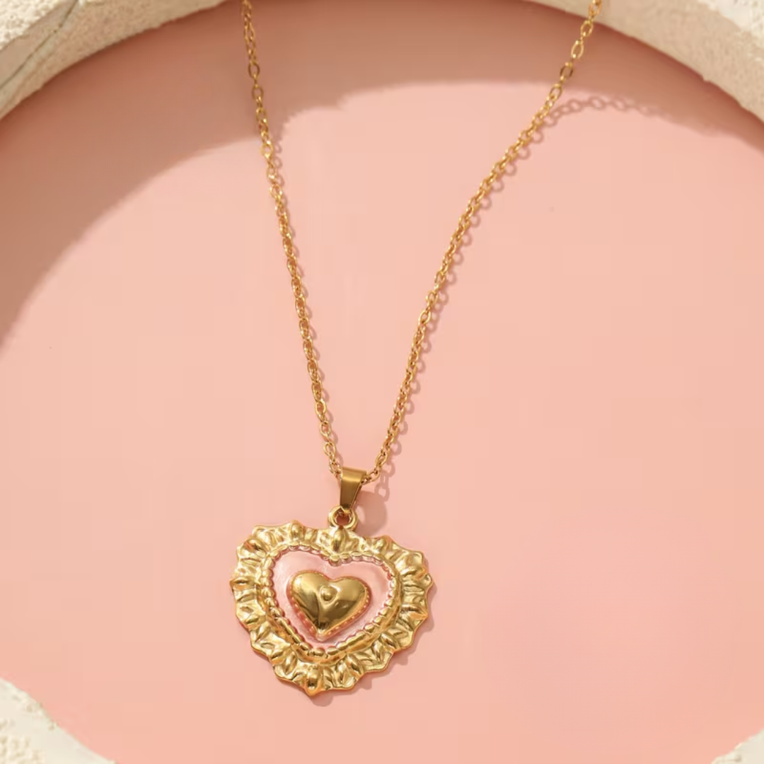 COLLANA CUORE ROSATO