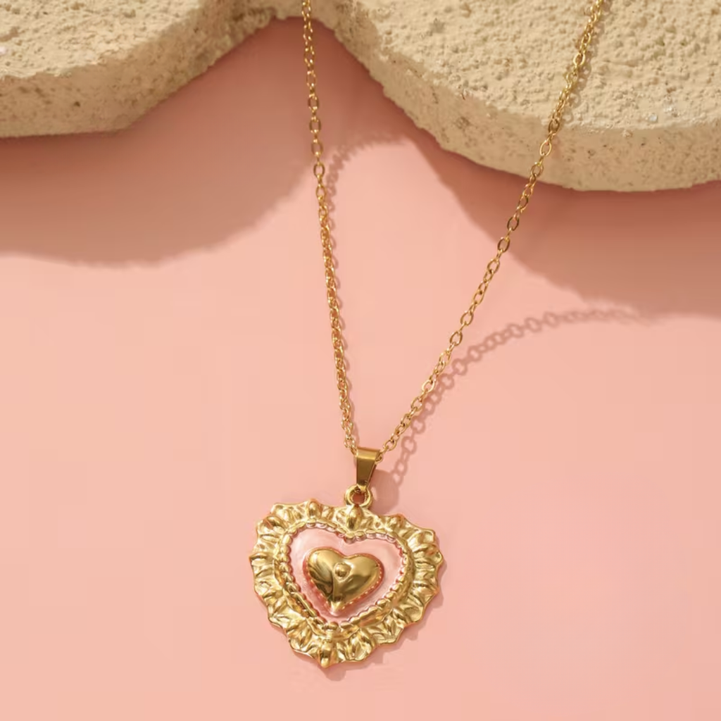 COLLANA CUORE ROSATO