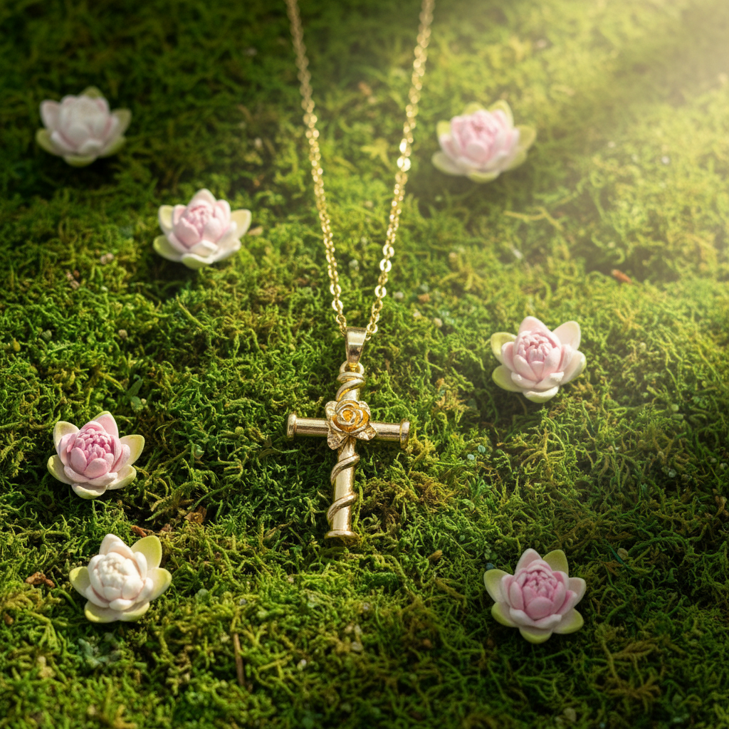 COLLANA CUORE DI ROSA