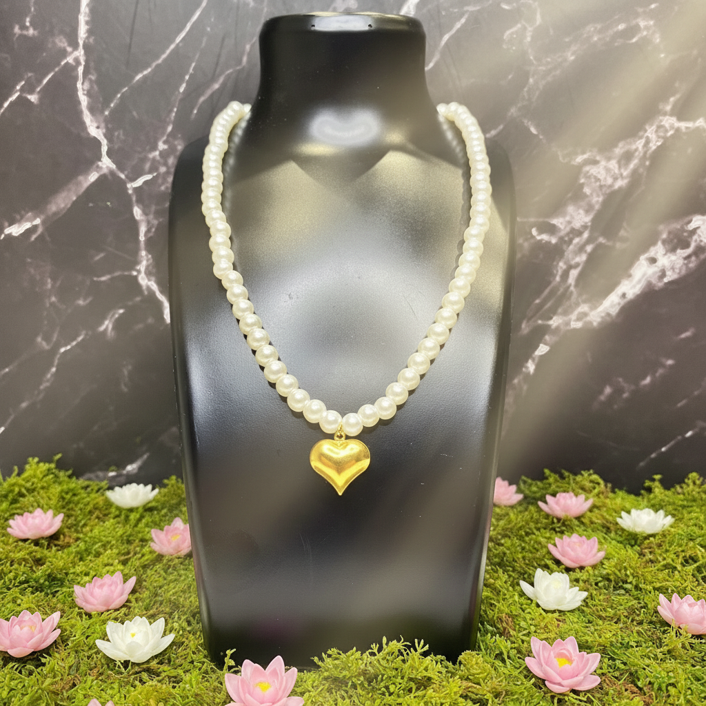 COLLANA CUORE PERLATO