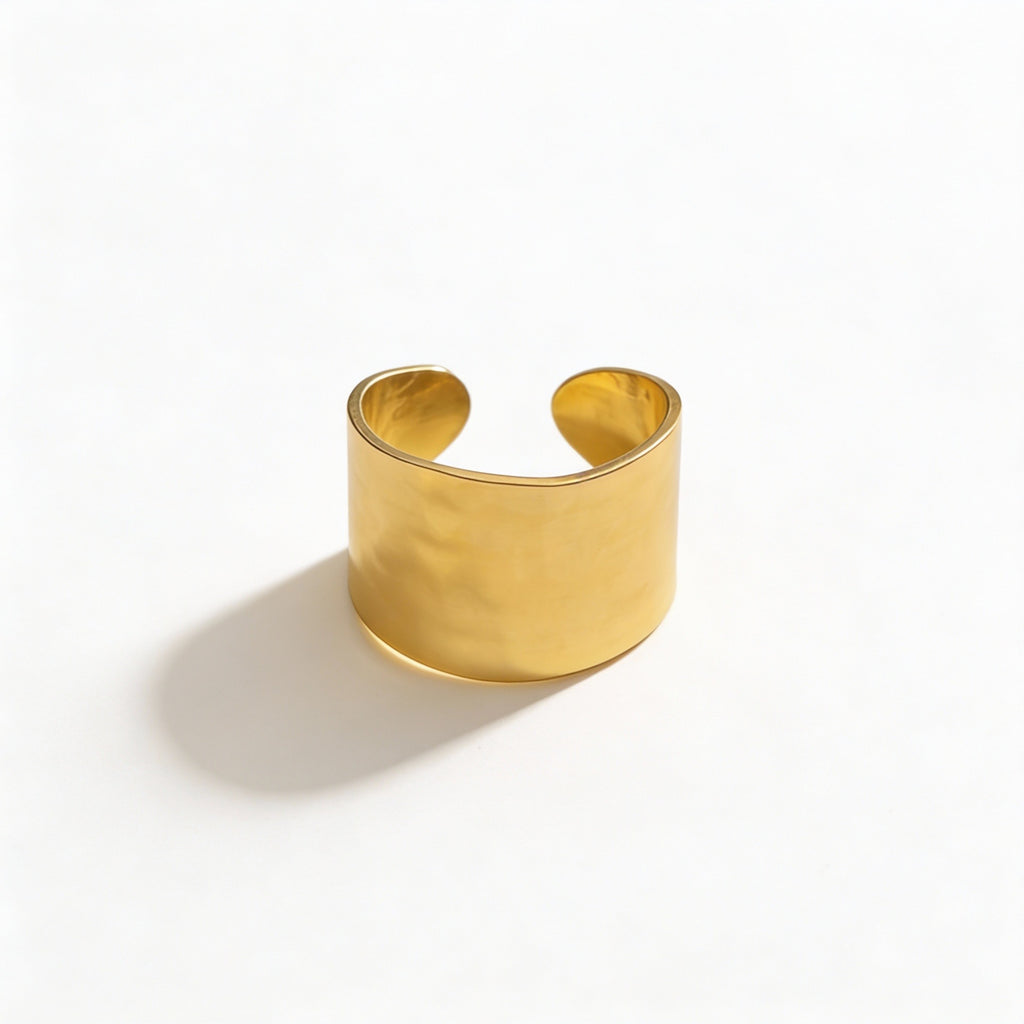 ANELLO IN ACCIAIO REGOLABILE “FASCIA MARTELLATA”