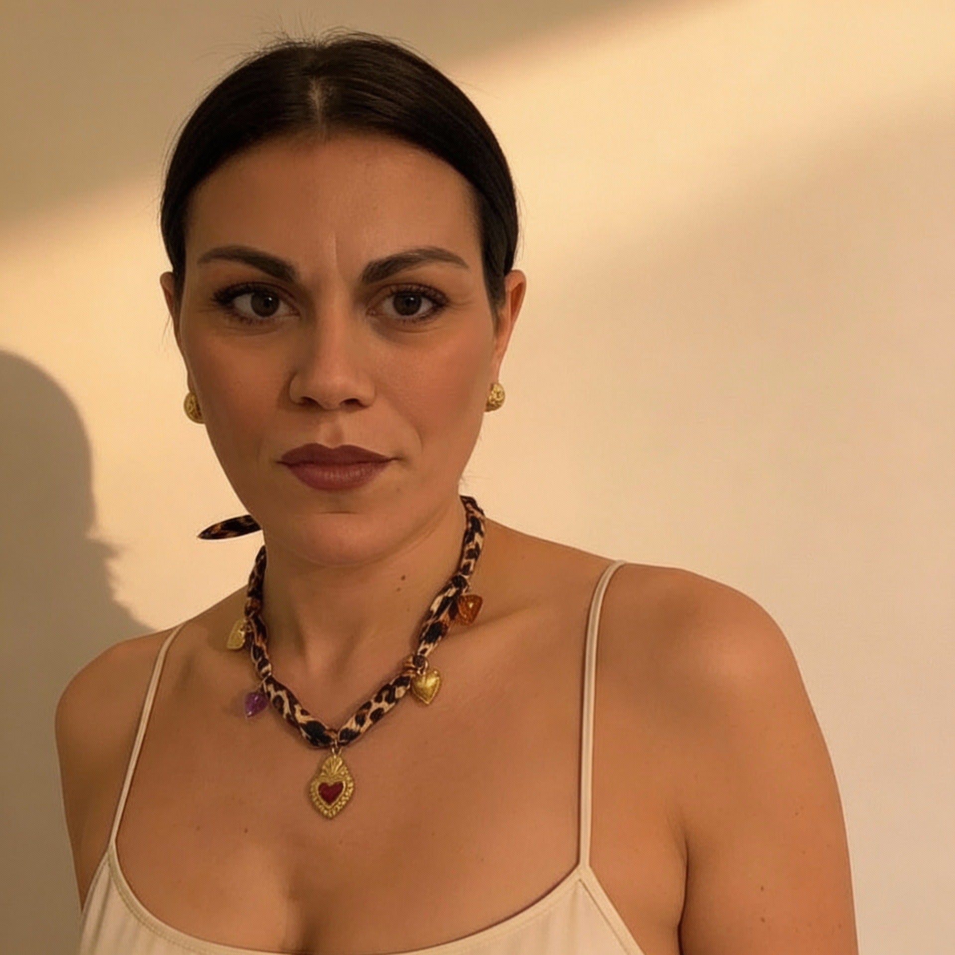 COLLANA FOULARD  IN ACCIAIO CUORE DI PASSIONE