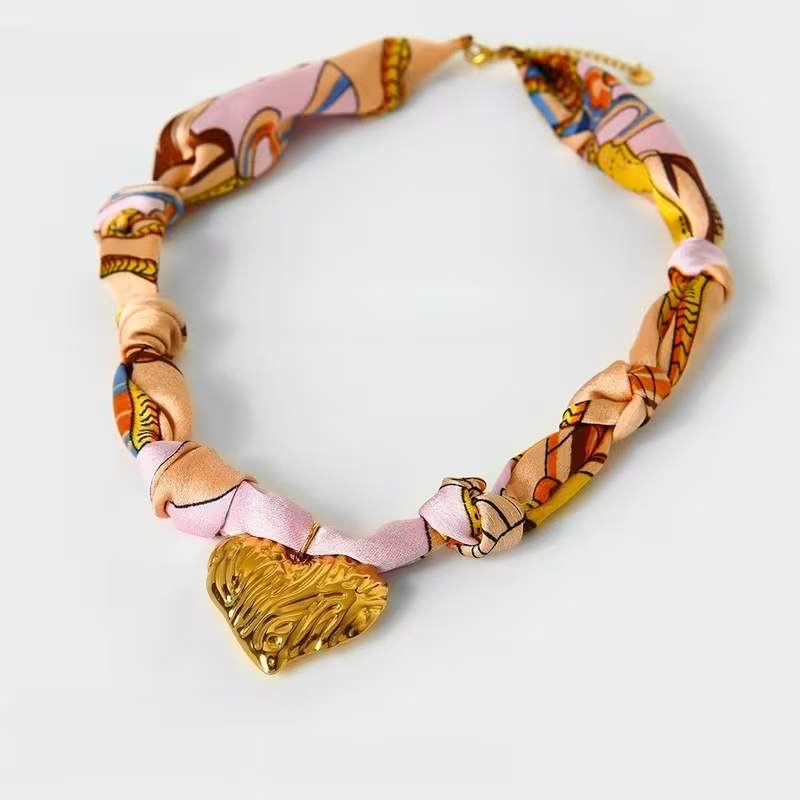 COLLANA CUORE RIGATO