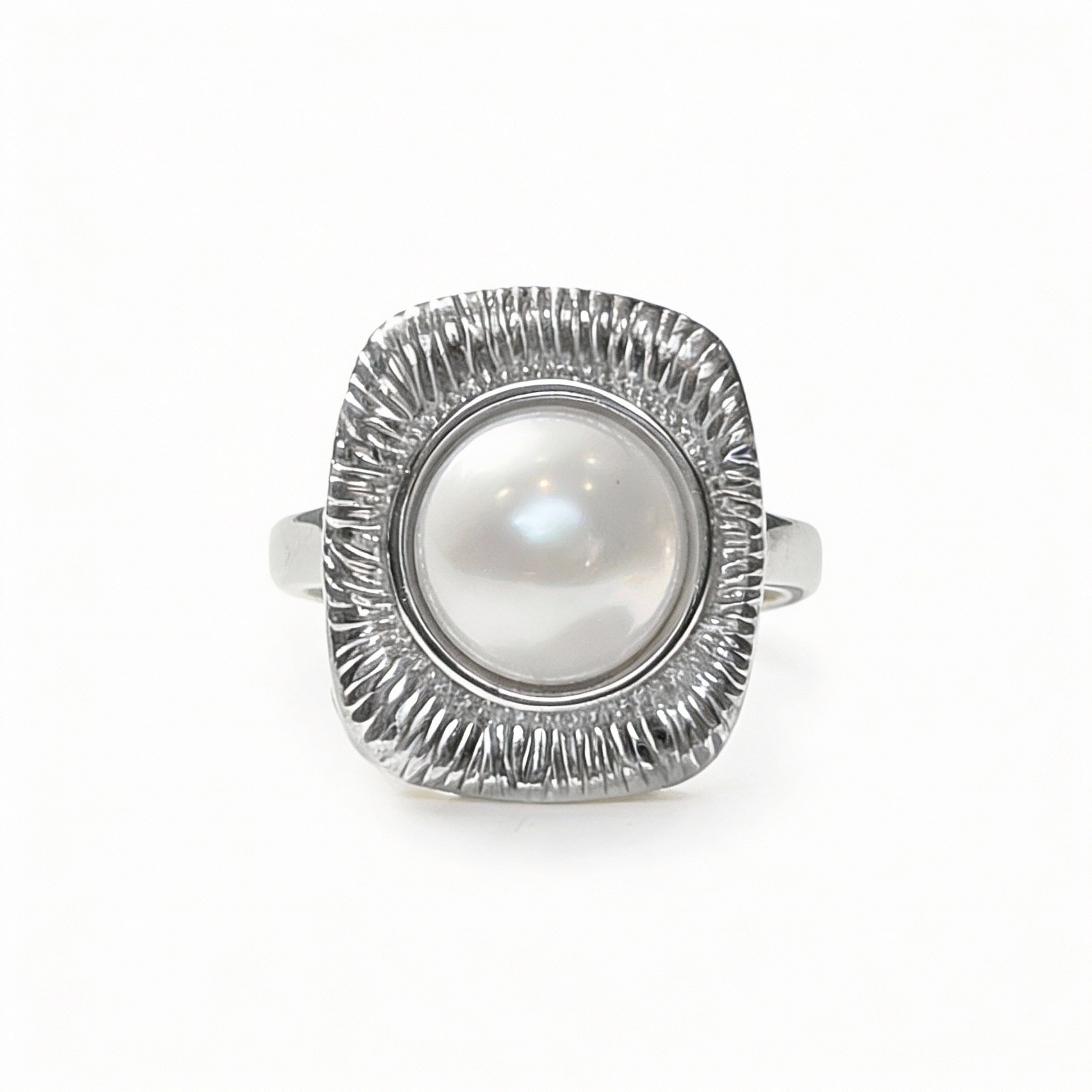 ANELLO IN ACCIAIO REGOLABILE "PERLA GRANDE"