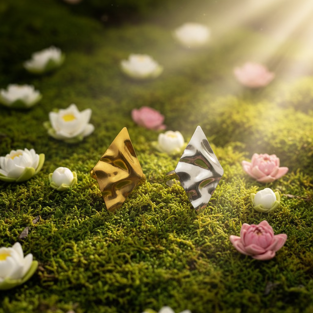 ANELLO ROMBO MARTELLATO