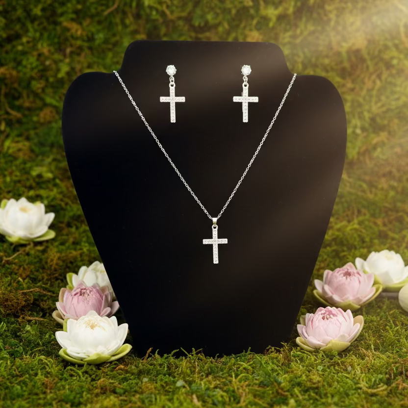 SET ZIRCONI "COLLANA E ORECCHINI"