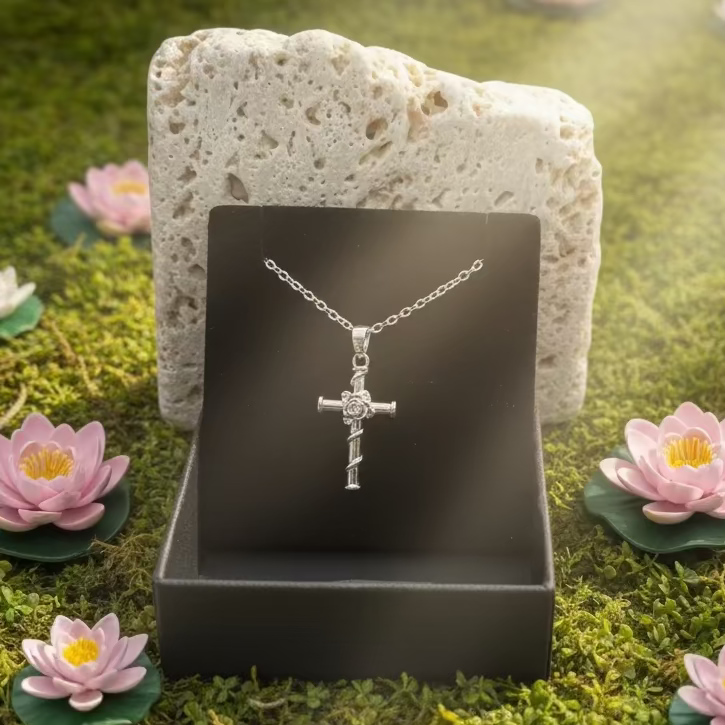 COLLANA CUORE DI ROSA