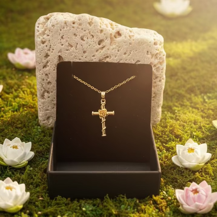 COLLANA CUORE DI ROSA