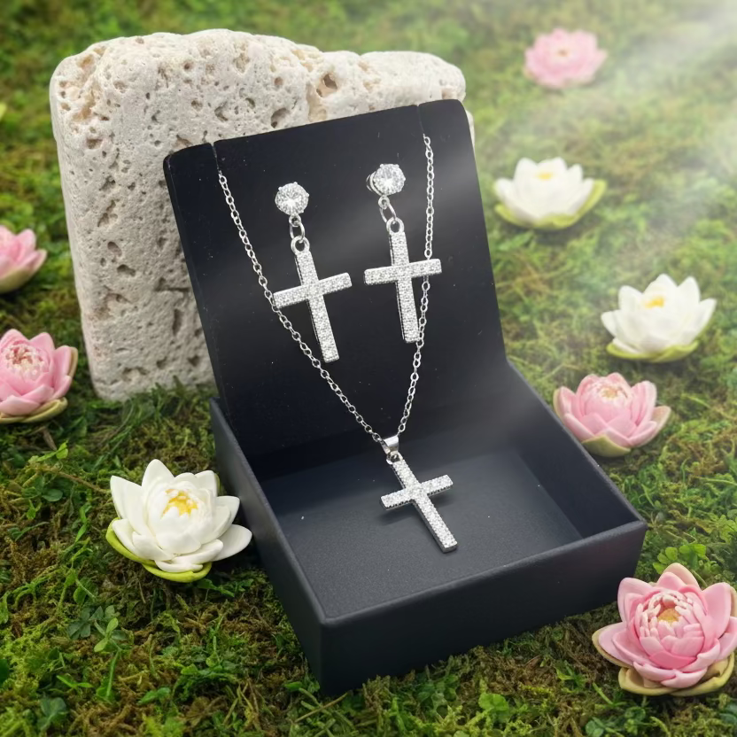 SET ZIRCONI "COLLANA E ORECCHINI"