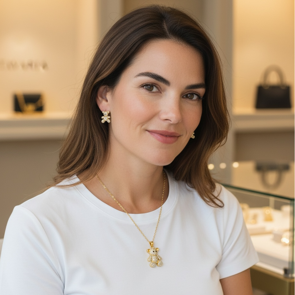 SET  ORECCHINI E COLLANA "ORSETTO LUMINOSO"