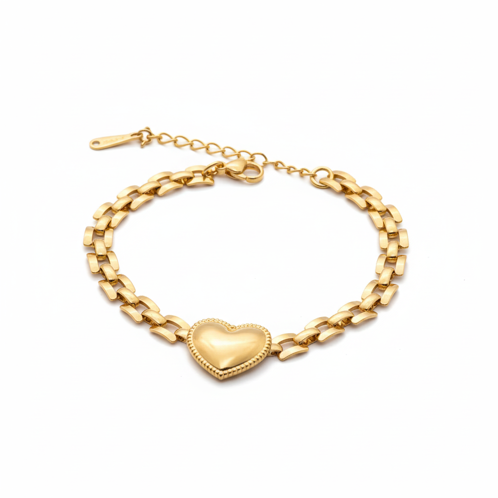 BRACCIALE IN ACCIAIO INOSSIDABILE  "CUORE"