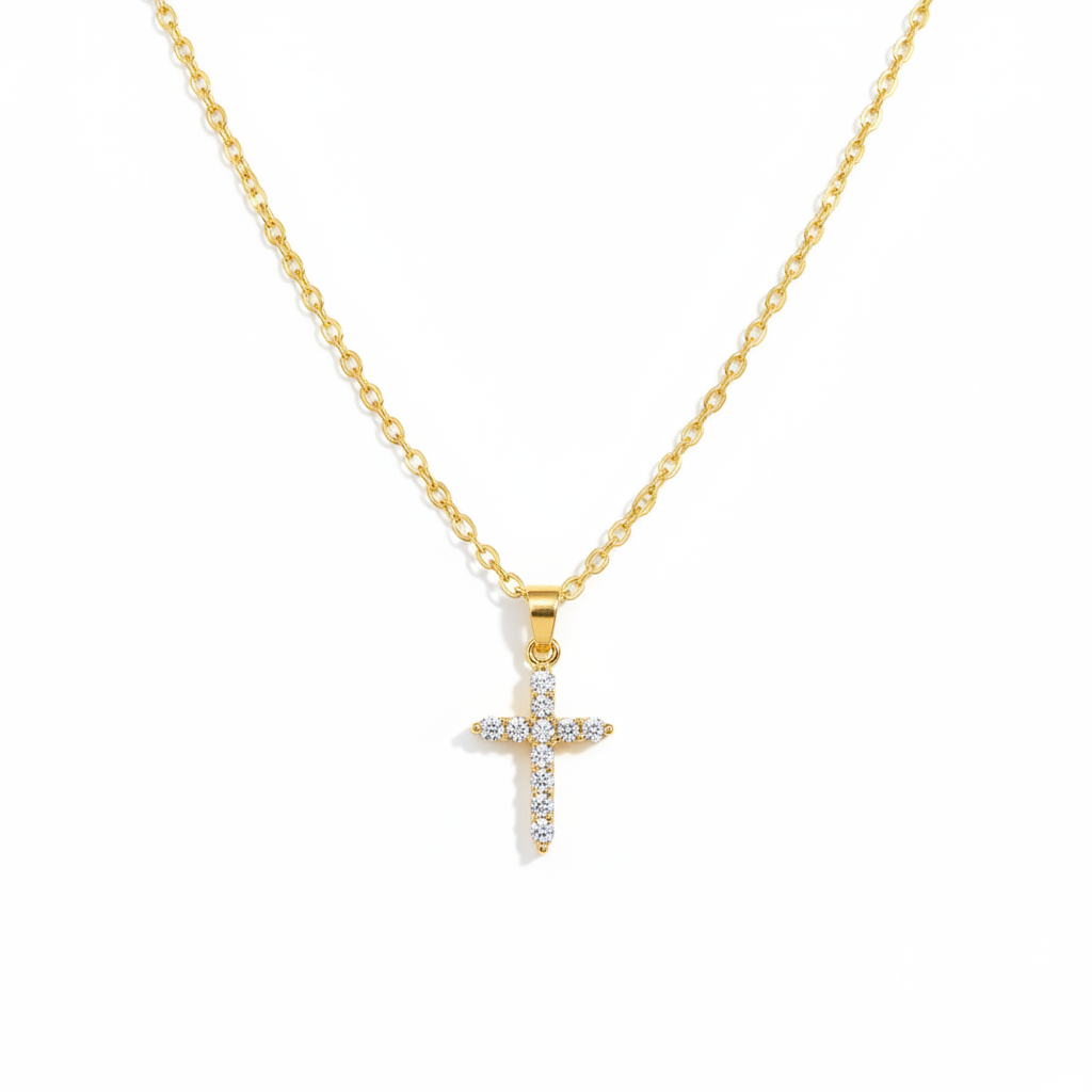 COLLANA IN ACCIAIO CROCE  DIVINA