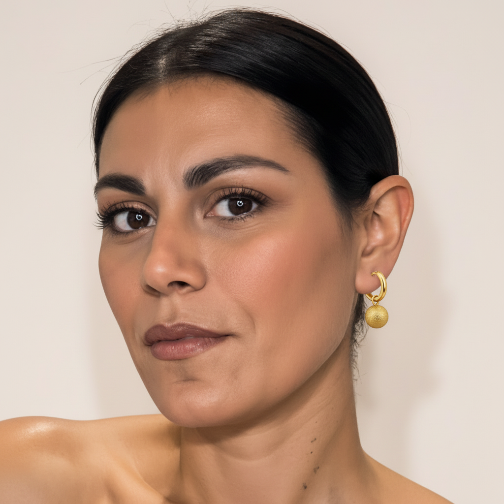 ORECCHINI IN ACCIAIO E ORO 18K "PALLOTTOLA"