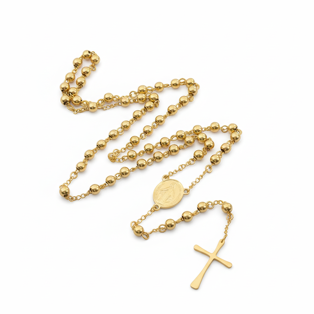 COLLANA ROSARIO IN ACCIAIO