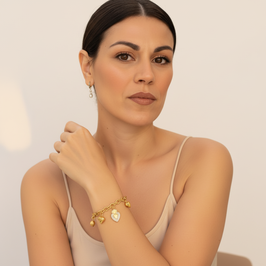 BRACCIALE IN ACCIAIO  "CUORE DI PASSIONE"