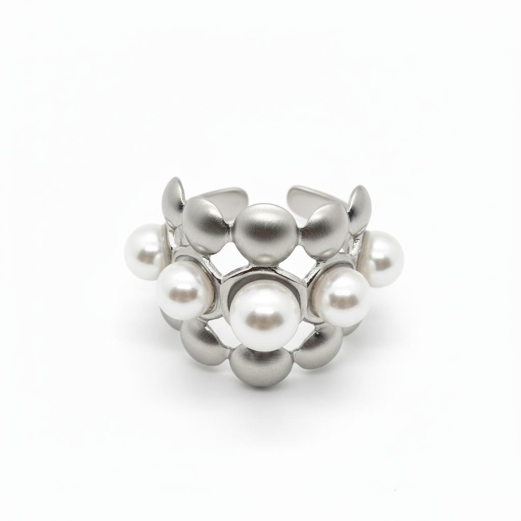 ANELLO IN ACCIAIO REGOLABILE “PERLATO”