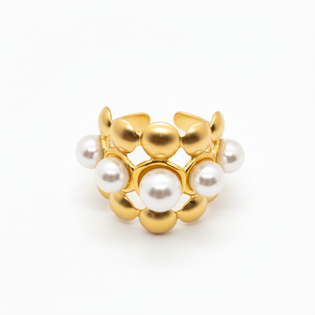 ANELLO IN ACCIAIO REGOLABILE “PERLATO”